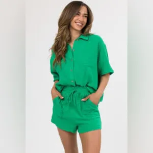 She + Sky Aqua Romper Size Medium thumbnail 6
