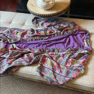 Christian Dior Vintage 80’s Pink Floral Pattern Printed Satin Robe Size Large thumbnail 10