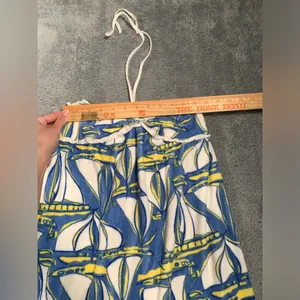 Lilly Pulitzer rare y2k Blue Sailboat Halter coverup swim terrycloth L(8-10) thumbnail 5