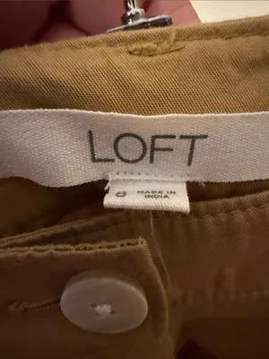 LOFT Poplin Pleated Wide Leg Pants Khaki Size 8 NWT thumbnail 5