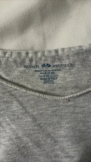 Grey Brandy Melville Off-The-Shoulder Top thumbnail 3
