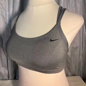 Nike Gray Double-Strap Low-Impact Sports Bra thumbnail 1