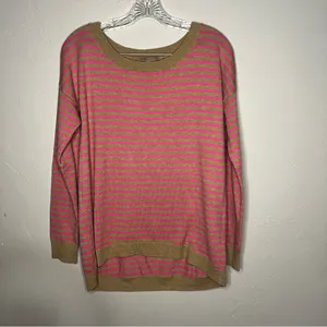 GAP Pink/Tan Bella Circle H Novelty Striped Sweater‎ thumbnail 2