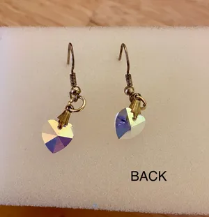Dangly Heart Crystal Earrings thumbnail 3