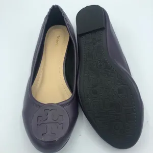 Tory Burch Minnie Purple Leather Ballet Flats Womens 5 Comfort Slip On thumbnail 3