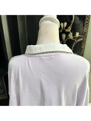 Aerie Lavender Long Sleeve Collared Top – Size L thumbnail 4