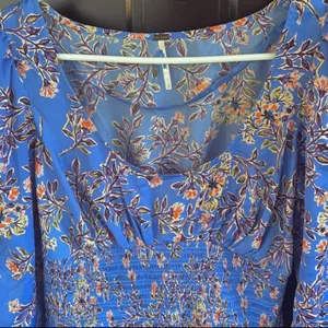 EUC Free People Santiago Boho Top Periwinkle Floral Size Small thumbnail 7