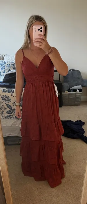 NWT Azazie Nathalia dress in Terracotta thumbnail 1