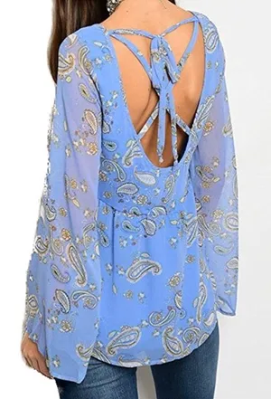 Honey Belle Flared Sleeves Paisley Strappy Too thumbnail 4