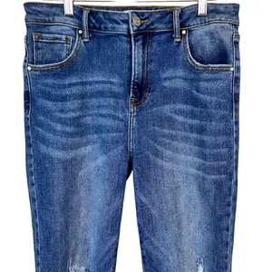 Risen High Rise Raw Hem Distressed Ankle Straight Jeans thumbnail 2