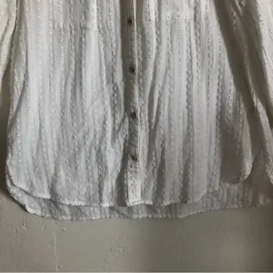 Anthropologie Akemi + Kin Peasant Sleeve Swiss Dot Button Up Blouse Top Small thumbnail 7