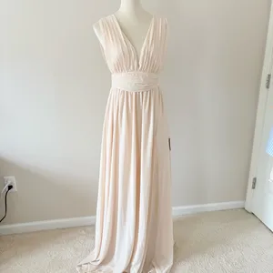Lulus Heavenly Hues Blush Maxi Dress Bridesmaid Wedding Prom Size‎ Small thumbnail 14