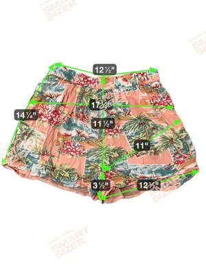 American Eagle Small Peach Coral Tropical Lined Shorts with Pockets thumbnail 4