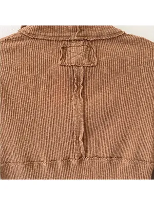 Free People We The Free Indie Cotton Midnight Half Zip Cropped Sweater size xs thumbnail 9