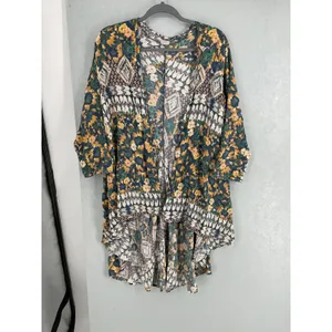 O'Neill Womens Kimono Cardigan Mixed Floral Geometric Print Multicolor M/L thumbnail 2