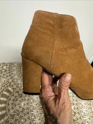 Suede Block Heel Ankle Booties thumbnail 4