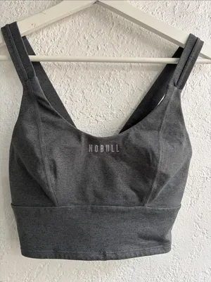 NOBULL Heather Charcoal Gray Sports Bralette thumbnail 1