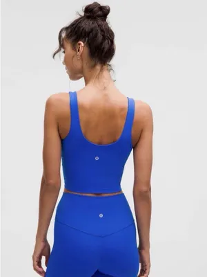 Lululemon Align Royal Blue V-Neck Crop Tank Top thumbnail 2