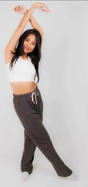 Asatre Women Hemp Blend Jogger Lounge Pants Charcoal Grey Size L thumbnail 1