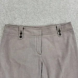 Ann Taylor Womens Dress Pants 12 Brown Textured Wide Leg Career Ankle Trouser thumbnail 11