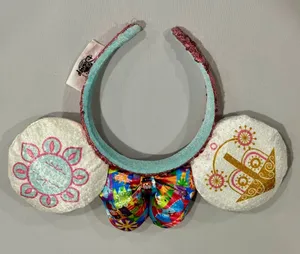 Disney Parks Its A Small World Minnie Mouse Ear Headband Mary Blair Clock Bow thumbnail 1
