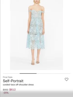 Self Portrait corded lace off shoulder dress NWT thumbnail 8