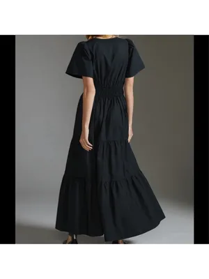 Anthropologie Sommerset Maxi Dress Black Sz S thumbnail 2