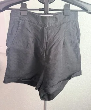 Bondi Born High Waisted Black Linen Blend Mini Shorts Size 2 thumbnail 1