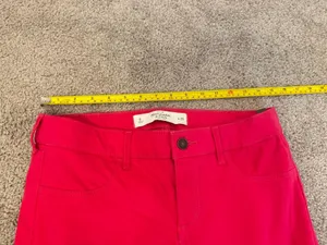 Abercrombie & Fitch Women Velvet Pants Pink 6/28 W Skinny Zip thumbnail 4