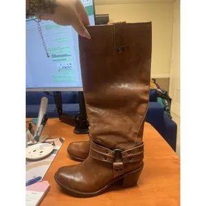 Frye Women’s 6.5B Leather Carmen Harness Tall Knee High‎ Boots Cognac Color thumbnail 2