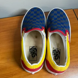 Vans Classic Slip On Canvas Sneaker Shoe Checkerboard Colorblock Retro‎ W6 thumbnail 5
