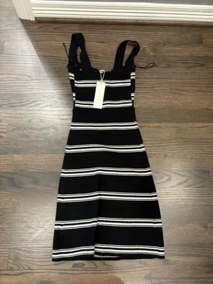 Copper Key Black and White Dress thumbnail 6