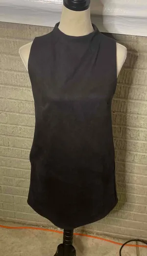 Sadie & Sage Black Faux Suede High Neck Sleeveless Dress Size‎ S thumbnail 1