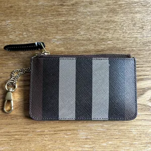 Burberry Kelbrook Check Coated Canvas Zip Coin Case in Dark Birch Brown Wallet thumbnail 2
