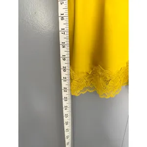 Express Mustard Yellow Satin Lace Trim Classic Glam Elegant Camisole Top S thumbnail 2