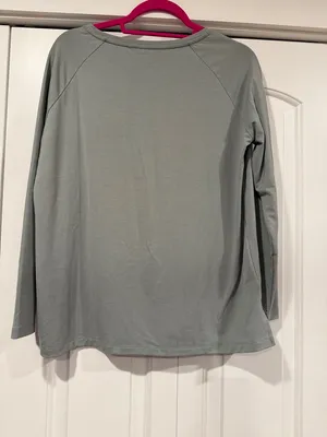 Free Fly Long Sleeve‎ Crew Neck Top - Sage Green women’s small thumbnail 3