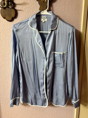 Aerie Off-Duty Satin Piping Shirt thumbnail 1