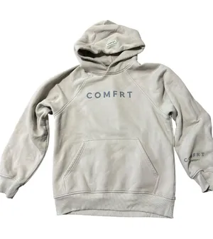 COMFRT Women's Uni-Sex Size M Cement Beige Tranquil Hooded Hoodie Sweatshirt thumbnail 1