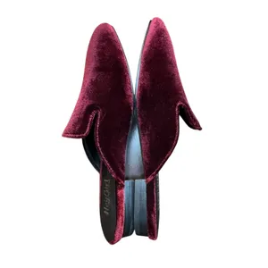 Hey Girl By Corkys Shoes Womens Size 7 Red Velvet Spotlight Loafer Mules Slip On thumbnail 5