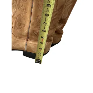 Roadwolf Sz 7M Tan Western Roper Cowboy Boots Leather Western Embroidered thumbnail 10