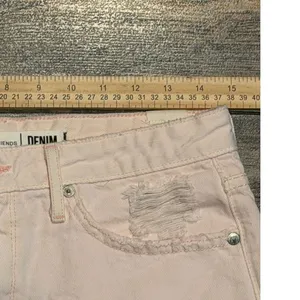 Lovers + Friends Jack High Rise‎ Distressed Denim Shorts Pink Amalfi Size 28 thumbnail 3