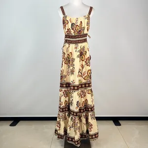 NWOT Farm Rio Aura Floral Sand Sleeveless Midi Dress Size XL thumbnail 2