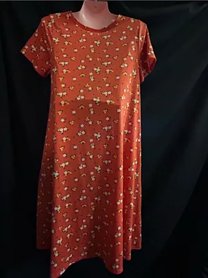 LuLaRoe Women’s Jessie Orange White Floral Dress XS thumbnail 2