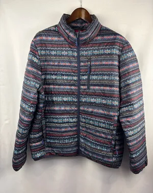 Women’s Club Room XL Navy Quilted Patterned Puffer Jacket thumbnail 1
