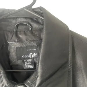East 5th‎ Womens Black Genuine Leather Button Front Coat Jacket XL XLARGE thumbnail 4