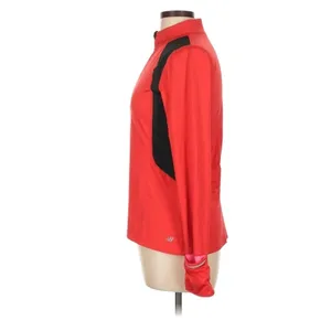 New Balance Women's Long Sleeve Running Pullover Top Size Medium Red Thumb Holes thumbnail 4