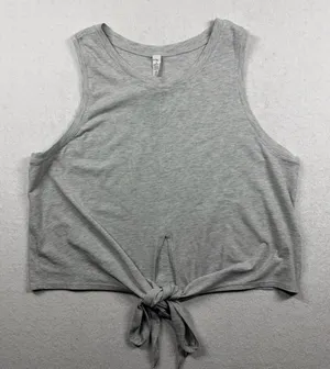 Lululemon Turn to Tie Tank Women’s Size 10 Light Gray Pima Cotton Cropped Tank thumbnail 1