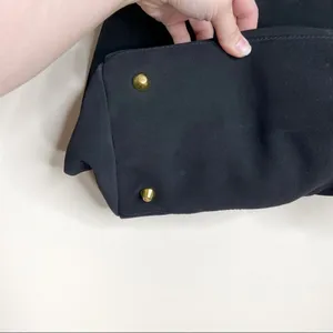 LOLA New York Black Suede Leather Large Tote Bag Purse thumbnail 7