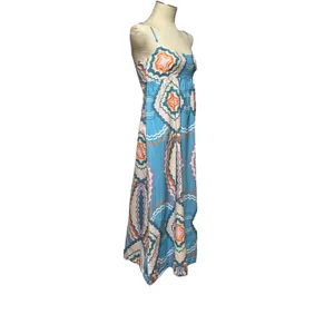 Never on Sunday Midi Sundress Blue Purple Orange Small thumbnail 4