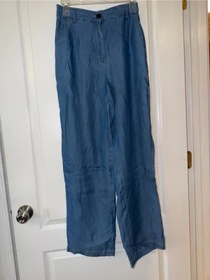 Women's "denim" Blue Wide-Leg dress Pants thumbnail 2
